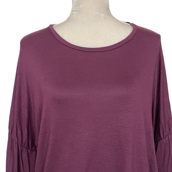 Olive + Oak Boxy Oversized Flare Sleeve Top Purple Women’s Size S - Picture 2 of 8